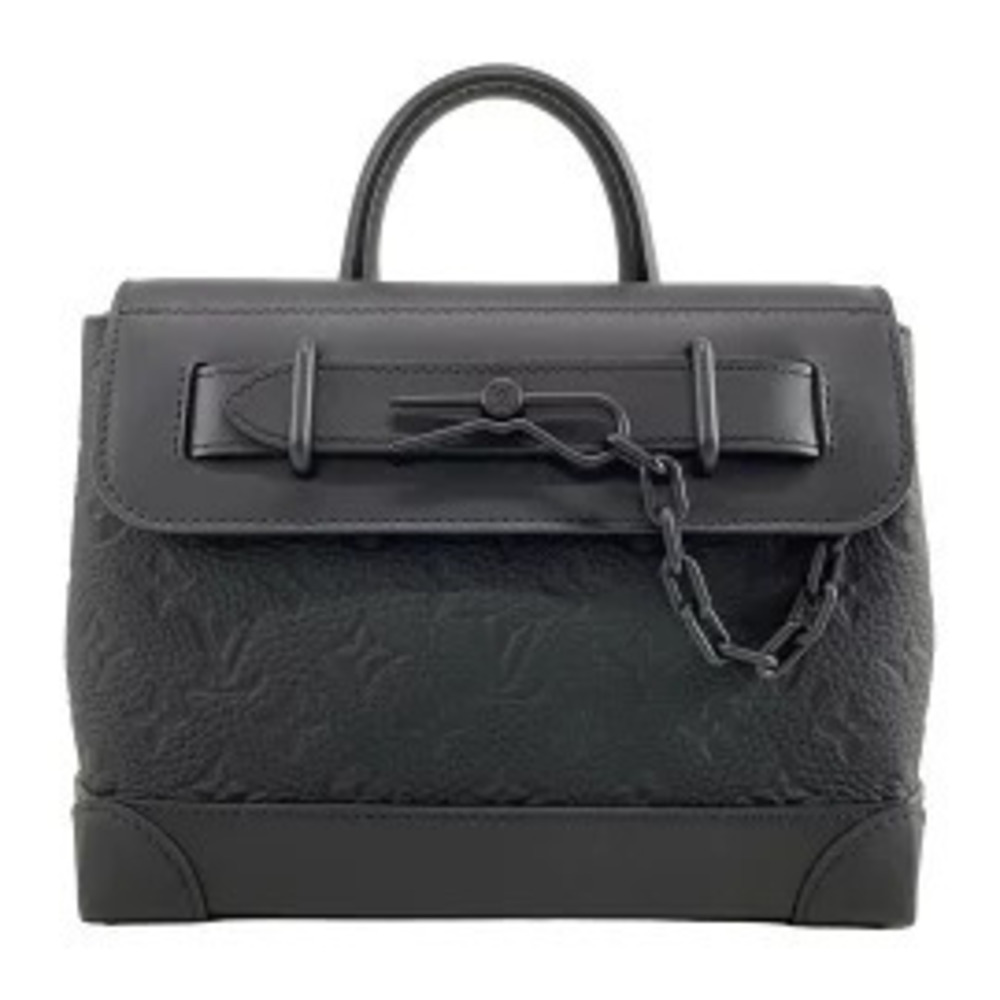 LOUIS VUITTON Steamer Handbag Noir Black Leather Cowhide